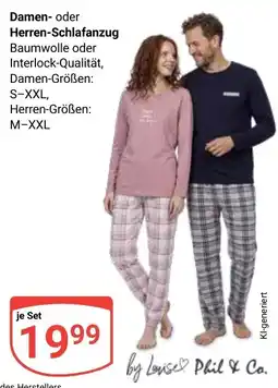 Globus Damen- oder Herren-Schlafanzug by Louise & Phil & Co. Angebot