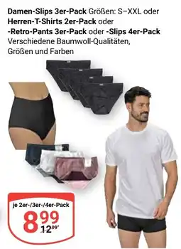 Globus Damen-Slips oder Herren-T-Shirts oder Retro-Pants oder Slips Angebot