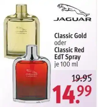 Rossmann Jaguar Classic Gold oder Classic Red EdT Spray 100ml Angebot