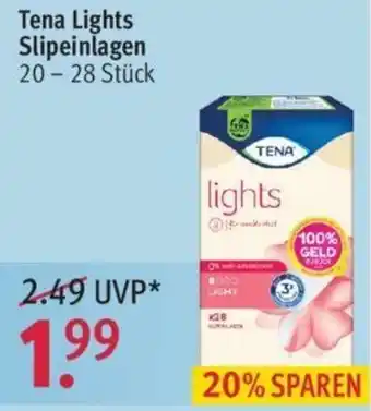 Rossmann Tena Lights Slipeinlagen 20-28 Stück Angebot