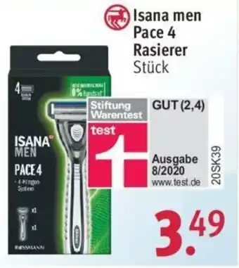 Rossmann Isana Men Pace 4 Rasierer Angebot