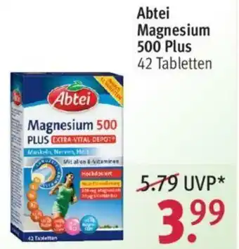 Rossmann Abtei Magnesium 500 Plus 42 Tabletten Angebot