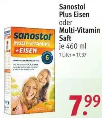 Rossmann Sanostol Plus Eisen oder Multi-Vitamin Saft 460ml Angebot