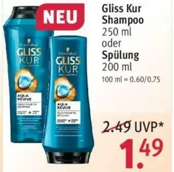 Rossmann Gliss Kur Shampoo 250ml oder Spülung 200ml Angebot