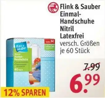 Rossmann Flink & Sauber Einmal Handschuhe Nitril Latexfrei 60 Stück Angebot