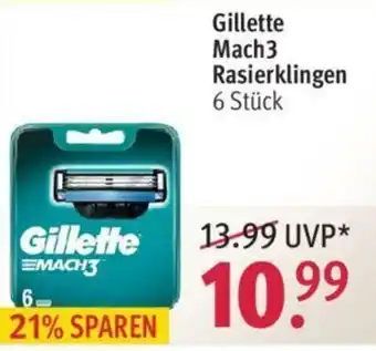 Rossmann Gillette Mach 3 Rasierklingen 6 Stück Angebot