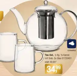 Opti Wohnwelt Tee-Set, 3-tlg. 1x Kanne mit Sieb, 2x Glas 01720451 Angebot