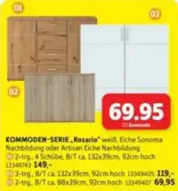 SCONTO KOMMODEN-SERIE „Rosario“ weiß, Eiche Sonoma Angebot
