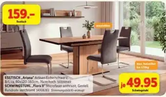 ESSTISCH „Ariana“ Artisan Eiche/schwarz