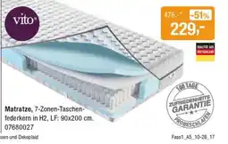 Opti Wohnwelt vito Matratze, 7-Zonen-Taschenfederkern in H2 Angebot