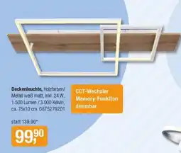 Opti Wohnwelt Deckenleuchte, Holzfarben/Metall weiß matt Angebot