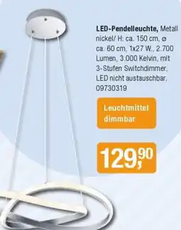 Opti Wohnwelt LED-Pendelleuchte, Metall nickel Angebot
