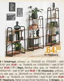 Opti Wohnwelt Regalserie, Metall schwarz/Eiche-Nachbildung Angebot