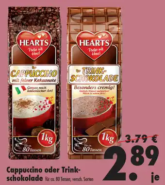 Mäc Geiz Hearts Cappuccino o. Trinkschokolade 1kg Angebot