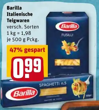 REWE Barilla Italienische Pasta 500g Angebot