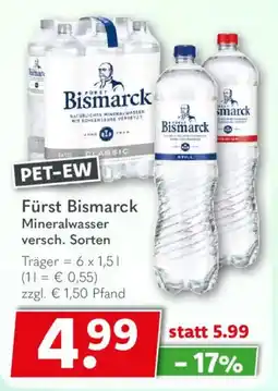 Getränkeland Fürst Bismarck Mineralwasser Angebot