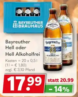 Getränkeland Bayreuther Hell oder Hell Alkoholfrei Angebot