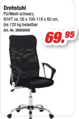 Möbel AS Drehstuhl PU/Mesh schwarz Angebot