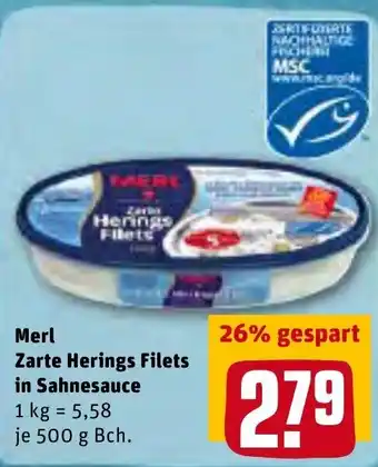 REWE Merl Zarte Heringsfilet 500g Angebot