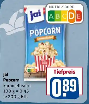 REWE ja! Popcorn 200g Angebot