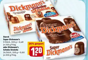 REWE Storck Super Dickmann's 250g o. Dickmann's Schoko Strolche 200g Angebot