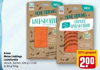 REWE Krone Meine Lieblings Lachsforelle 80g Angebot