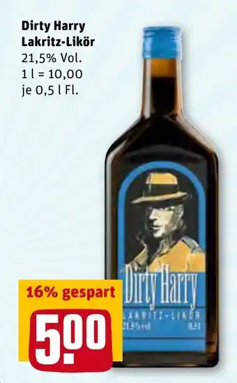 REWE Dirty Harry Lakritz-Likor 500ml Angebot