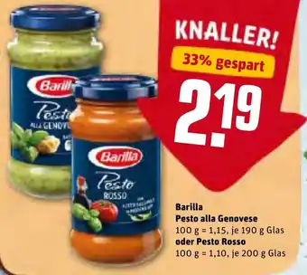 REWE Barilla Pesto alla Genovese 190g o. Pesto Rosso 200g Angebot