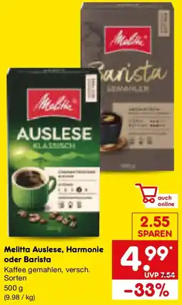 Netto Marken-Discount Melitta Auslese, Harmonie oder Barista Angebot