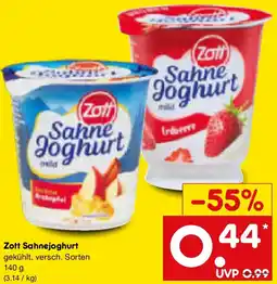 Netto Marken-Discount Zott Sahnejoghurt Angebot