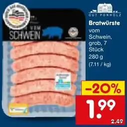 Netto Marken-Discount GUT PONHOLZ Bratwürste Angebot