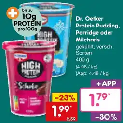 Netto Marken-Discount Dr. Oetker Protein Pudding, Porridge oder Milchreis Angebot
