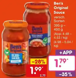 Netto Marken-Discount Ben's Original Sauce Angebot