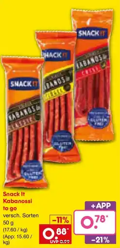 Netto Marken-Discount Snack It Kabanossi to go Angebot