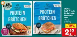 Netto Marken-Discount Mühlenkraft Protein Dinkel oder Haferbrötchen Angebot