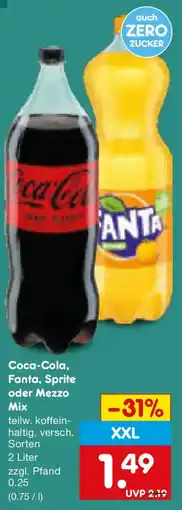 Netto Marken-Discount Coca-Cola, Fanta, Sprite oder Mezzo Mix Angebot