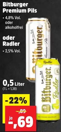Thomas Philipps Bitburger Premium Pils oder Radler Angebot