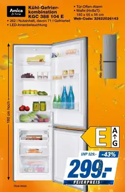 expert Techno Land Amica Kühl-Gefrier-kombination KGC 388 104 E Angebot