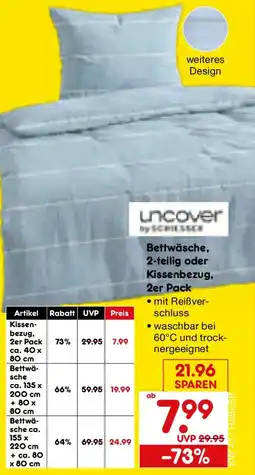 Netto Marken-Discount Bettwäsche, 2-teilig oder Kissenbezug, 2er Pack Angebot