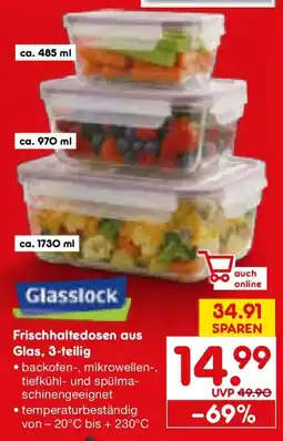 Netto Marken-Discount Glasslock Frischhaltedosen aus Glas, 3-teilig Angebot