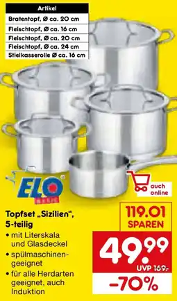 Netto Marken-Discount Elo Topfset „Sizilien“, 5-teilig Angebot