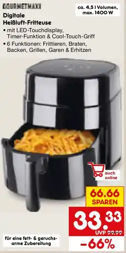 Netto Marken-Discount GOURMETMAXX Digitale Heißluft-Fritteuse Angebot