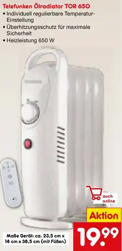 Netto Marken-Discount Telefunken Ölradiator TOR 650 Angebot