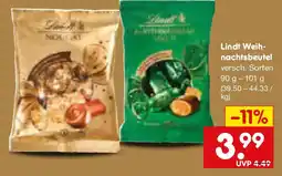 Netto Marken-Discount Lindt Weihnachtsbeutel Angebot