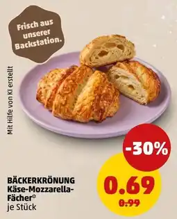 PENNY BÄCKERKRÖNUNG Käse-Mozzarella-Fächer* Angebot