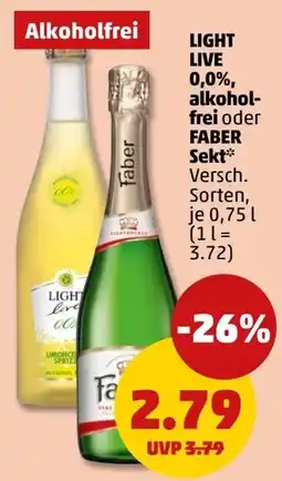 PENNY LIGHT LIVE oder FABER Sekt Angebot