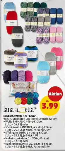 PENNY lana al Zetta Modische Wolle oder Garn* Angebot