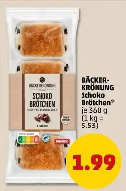 PENNY BÄCKERKRÖNUNG Schoko Brötchen Angebot