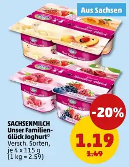 PENNY SACHSENMILCH Unser Familien-Glück Joghurt* Angebot