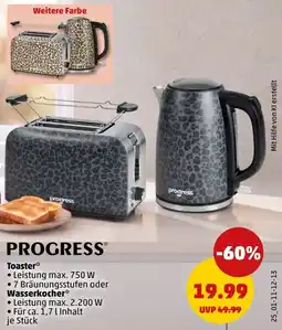 PENNY PROGRESS Toaster* Wasserkocher* Angebot